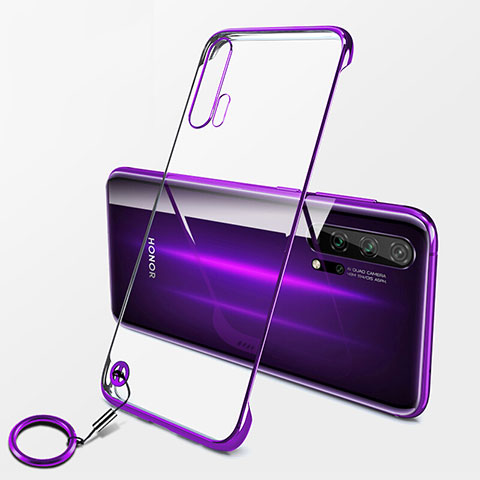 Coque Antichocs Rigide Transparente Crystal Etui Housse S04 pour Huawei Honor 20 Pro Violet