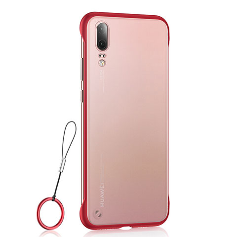 Coque Antichocs Rigide Transparente Crystal Etui Housse S04 pour Huawei P20 Rouge