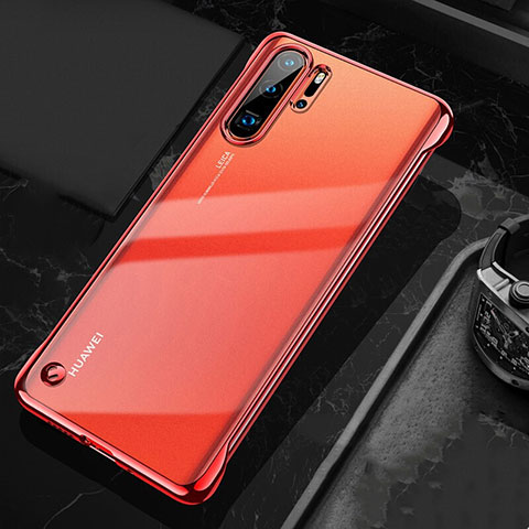 Coque Antichocs Rigide Transparente Crystal Etui Housse S04 pour Huawei P30 Pro Rouge