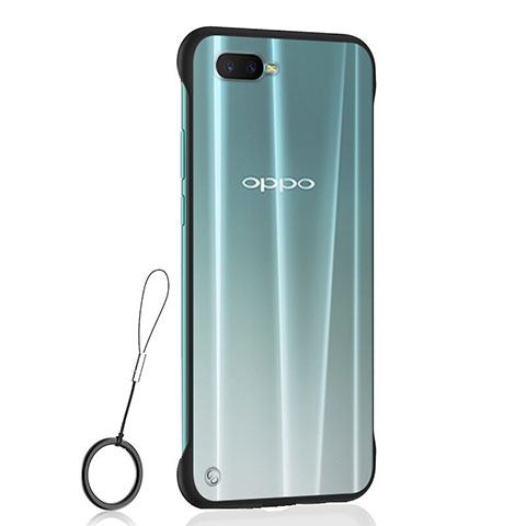 Coque Antichocs Rigide Transparente Crystal Etui Housse S04 pour Oppo K1 Noir