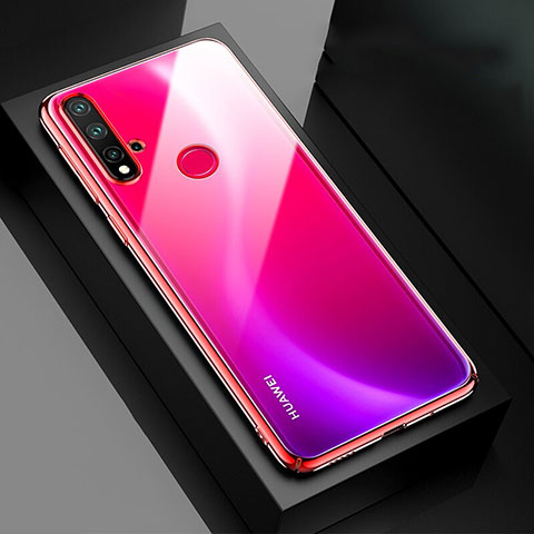 Coque Antichocs Rigide Transparente Crystal Etui Housse S05 pour Huawei P20 Lite (2019) Rouge