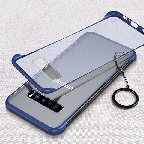 Coque Antichocs Rigide Transparente Crystal Etui Housse S05 pour Samsung Galaxy S10 Plus Bleu