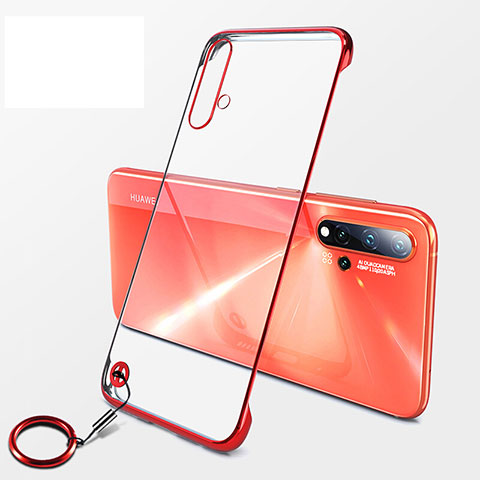 Coque Antichocs Rigide Transparente Crystal Etui Housse S06 pour Huawei Nova 5 Pro Rouge