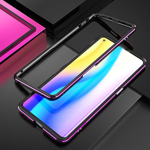 Coque Bumper Luxe Aluminum Metal Etui A01 pour Oppo Find X2 Neo Violet