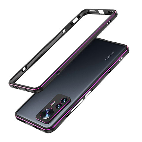 Coque Bumper Luxe Aluminum Metal Etui A01 pour Xiaomi Mi 12 5G Violet