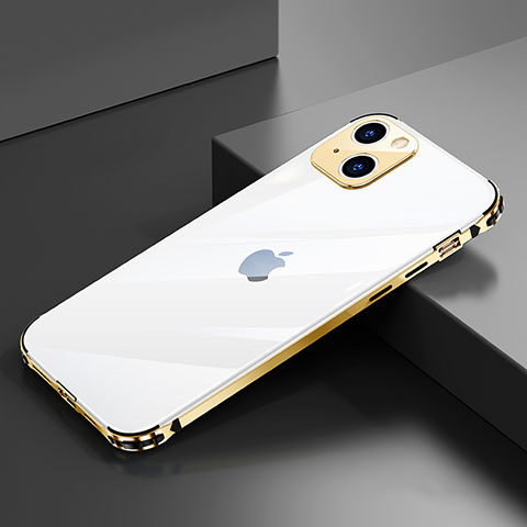 Coque Bumper Luxe Aluminum Metal Etui A06 pour Apple iPhone 14 Plus Or