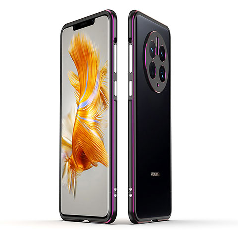 Coque Bumper Luxe Aluminum Metal Etui JZ1 pour Huawei Mate 50 Pro Violet