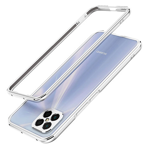 Coque Bumper Luxe Aluminum Metal Etui JZ1 pour Huawei Nova 8 SE 4G Argent