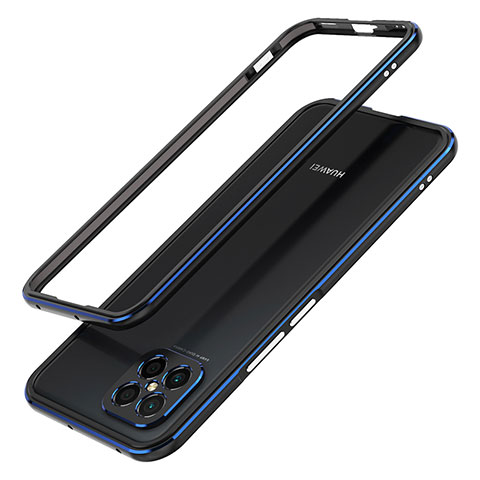 Coque Bumper Luxe Aluminum Metal Etui JZ1 pour Huawei Nova 8 SE 4G Bleu et Noir