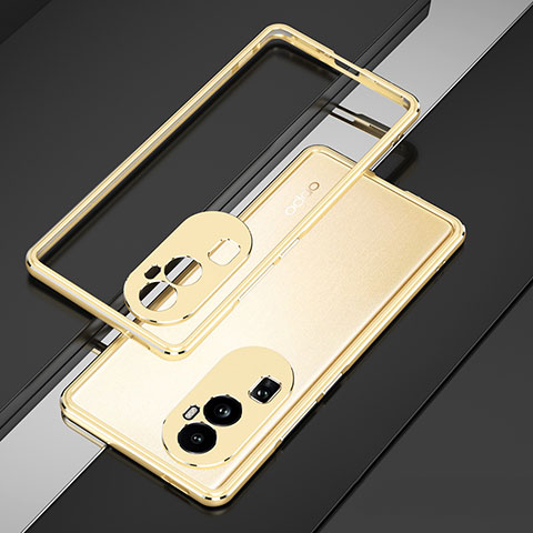 Coque Bumper Luxe Aluminum Metal Etui JZ1 pour Oppo Reno10 Pro+ Plus 5G Or