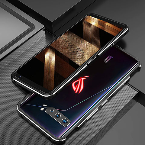 Coque Bumper Luxe Aluminum Metal Etui JZ2 pour Asus ROG Phone 3 Strix ZS661KS Argent et Noir