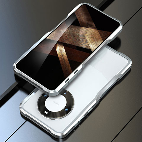 Coque Bumper Luxe Aluminum Metal Etui LF1 pour Huawei Mate 60 Pro Argent