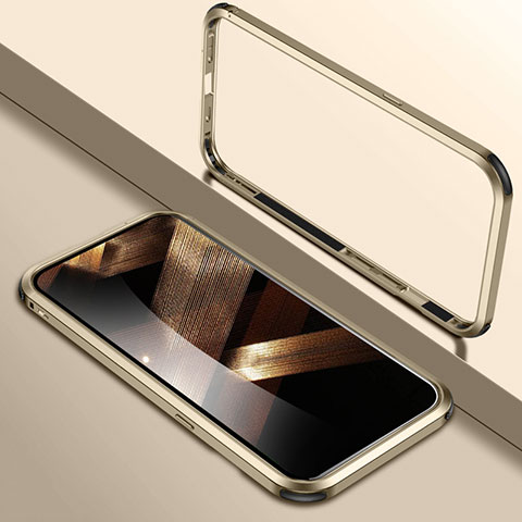 Coque Bumper Luxe Aluminum Metal Etui LK2 pour Apple iPhone 15 Or