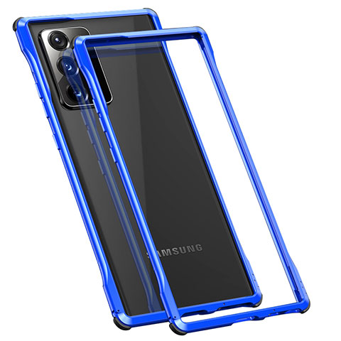 Coque Bumper Luxe Aluminum Metal Etui N01 pour Samsung Galaxy Note 20 Ultra 5G Bleu