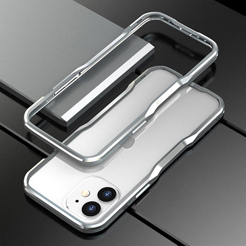 Coque Bumper Luxe Aluminum Metal Etui N02 pour Apple iPhone 12 Mini Argent