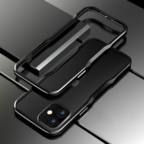 Coque Bumper Luxe Aluminum Metal Etui N02 pour Apple iPhone 12 Mini Noir