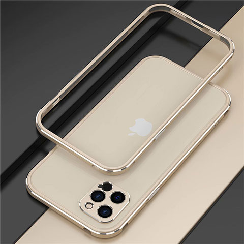 Coque Bumper Luxe Aluminum Metal Etui N02 pour Apple iPhone 12 Pro Max Or