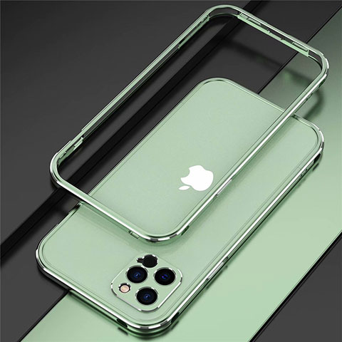 Coque Bumper Luxe Aluminum Metal Etui N02 pour Apple iPhone 12 Pro Pastel Vert