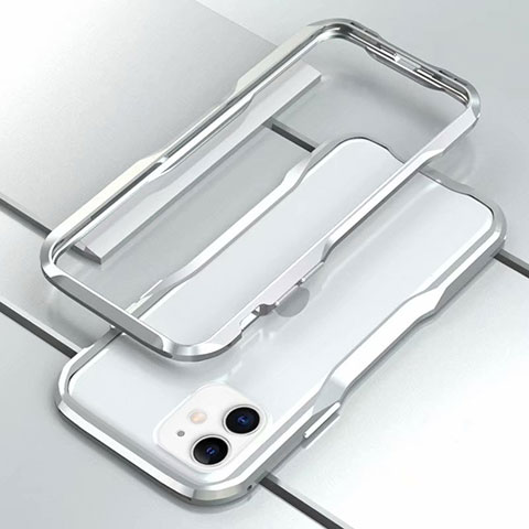 Coque Bumper Luxe Aluminum Metal Etui pour Apple iPhone 11 Argent