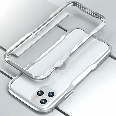 Coque Bumper Luxe Aluminum Metal Etui pour Apple iPhone 11 Pro Argent