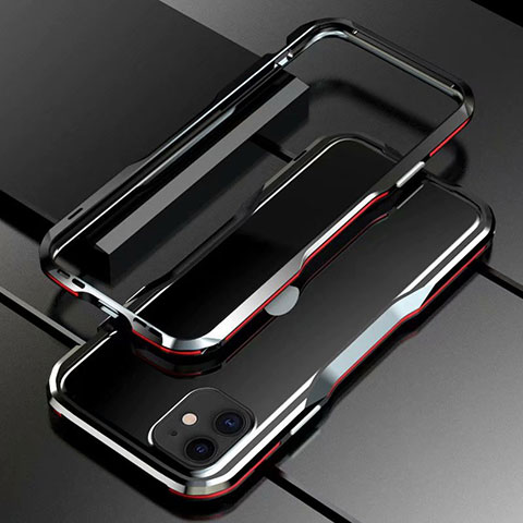 Coque Bumper Luxe Aluminum Metal Etui pour Apple iPhone 11 Rouge et Noir