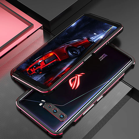 Coque Bumper Luxe Aluminum Metal Etui pour Asus ROG Phone 3 Rouge et Noir