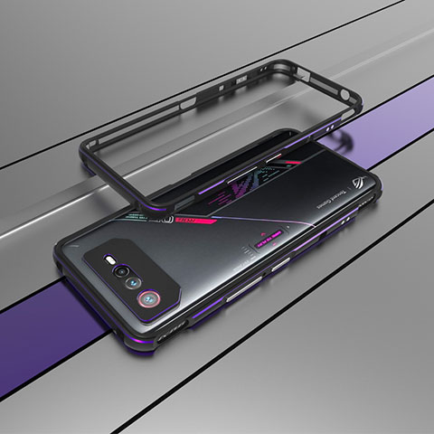 Coque Bumper Luxe Aluminum Metal Etui pour Asus ROG Phone 6 Pro Violet