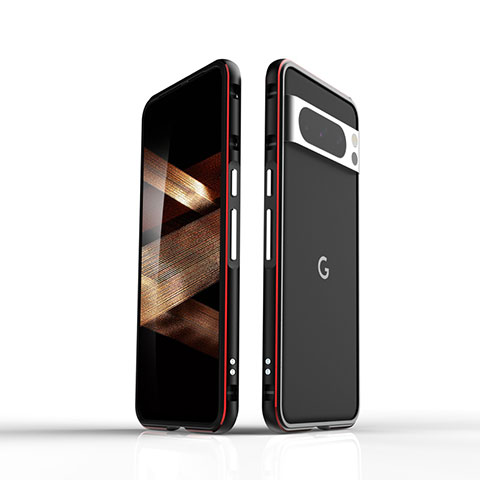 Coque Bumper Luxe Aluminum Metal Etui pour Google Pixel 8 Pro 5G Rouge et Noir