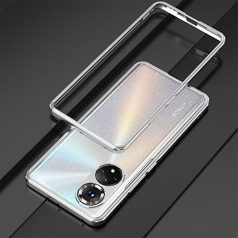 Coque Bumper Luxe Aluminum Metal Etui pour Huawei Honor 50 5G Argent