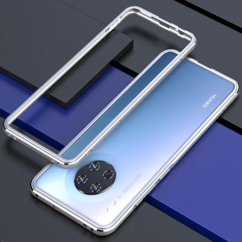 Coque Bumper Luxe Aluminum Metal Etui pour Huawei Mate 30 Pro Argent