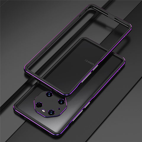 Coque Bumper Luxe Aluminum Metal Etui pour Huawei Mate 40E Pro 5G Violet