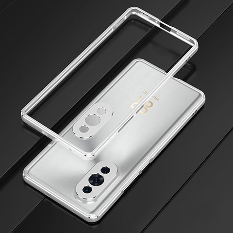 Coque Bumper Luxe Aluminum Metal Etui pour Huawei Nova 10 Pro Argent