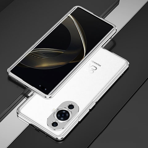 Coque Bumper Luxe Aluminum Metal Etui pour Huawei Nova 11 Ultra Argent