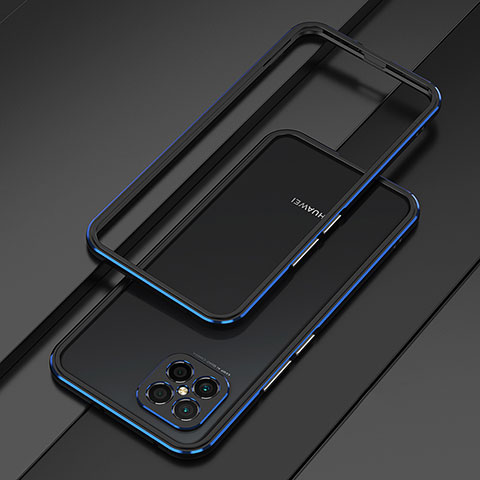 Coque Bumper Luxe Aluminum Metal Etui pour Huawei Nova 8 SE 4G Bleu et Noir