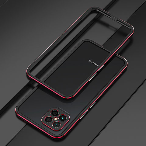 Coque Bumper Luxe Aluminum Metal Etui pour Huawei Nova 8 SE 4G Rouge et Noir