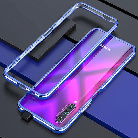 Coque Bumper Luxe Aluminum Metal Etui pour Huawei P Smart Pro (2019) Bleu