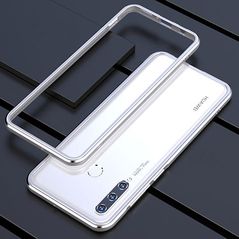 Coque Bumper Luxe Aluminum Metal Etui pour Huawei P30 Lite Argent