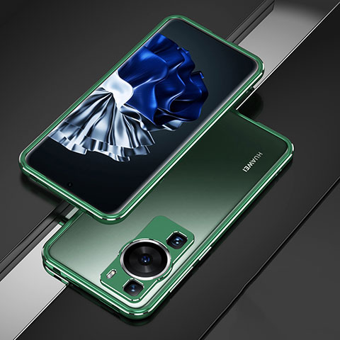 Coque Bumper Luxe Aluminum Metal Etui pour Huawei P60 Vert