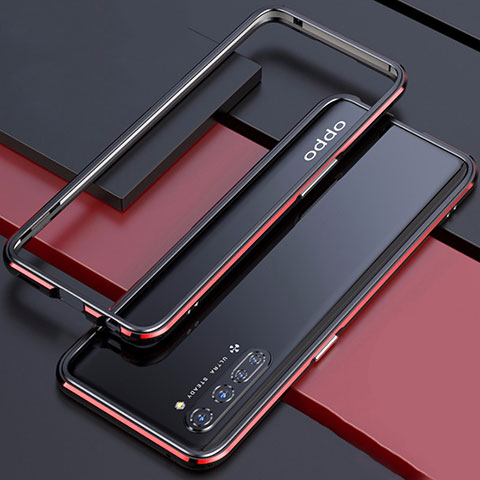 Coque Bumper Luxe Aluminum Metal Etui pour Oppo F15 Rouge