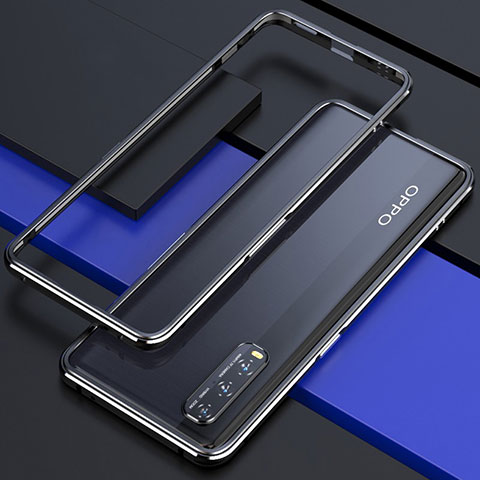 Coque Bumper Luxe Aluminum Metal Etui pour Oppo Find X2 Argent