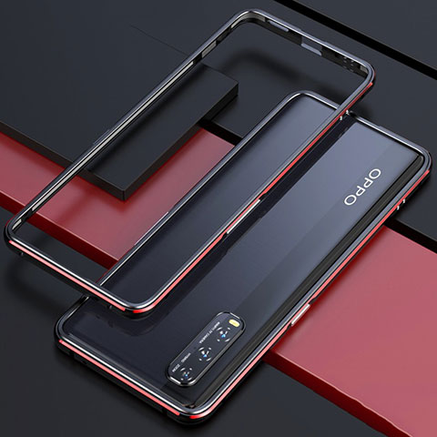 Coque Bumper Luxe Aluminum Metal Etui pour Oppo Find X2 Rouge