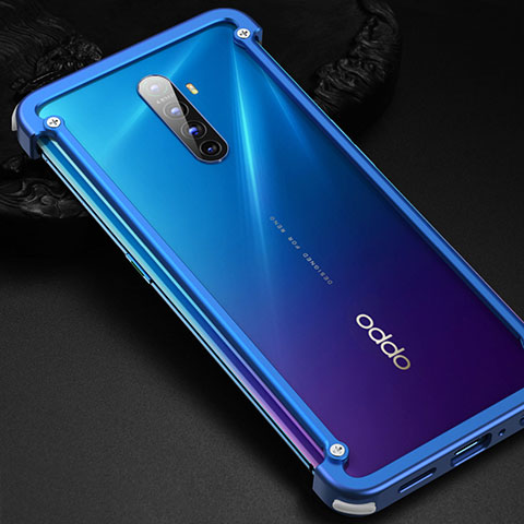 Coque Bumper Luxe Aluminum Metal Etui pour Oppo Reno Ace Bleu