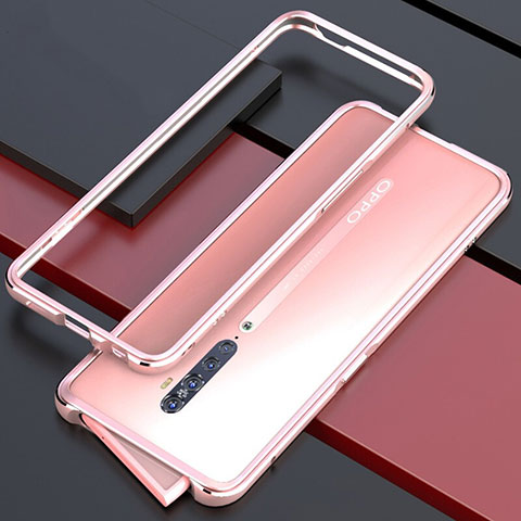 Coque Bumper Luxe Aluminum Metal Etui pour Oppo Reno2 Rose