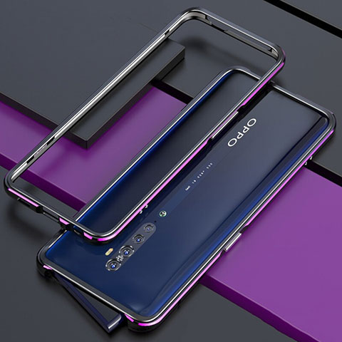 Coque Bumper Luxe Aluminum Metal Etui pour Oppo Reno2 Violet