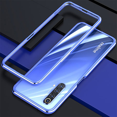 Coque Bumper Luxe Aluminum Metal Etui pour Realme X3 SuperZoom Bleu