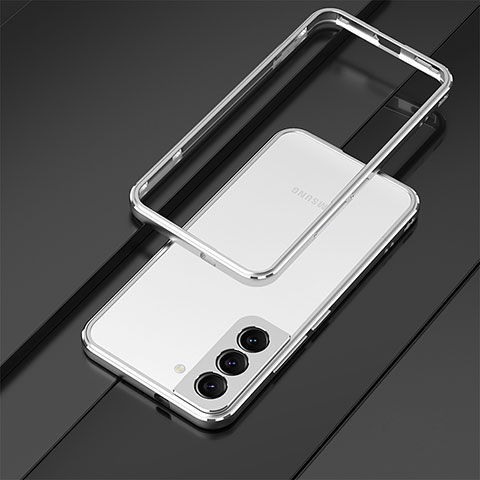 Coque Bumper Luxe Aluminum Metal Etui pour Samsung Galaxy S25 5G Argent