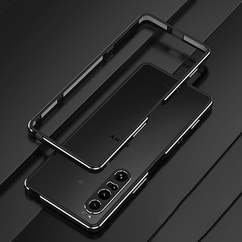 Coque Bumper Luxe Aluminum Metal Etui pour Sony Xperia 1 IV Noir