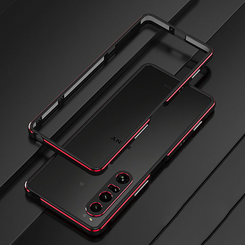 Coque Bumper Luxe Aluminum Metal Etui pour Sony Xperia 1 IV Rouge