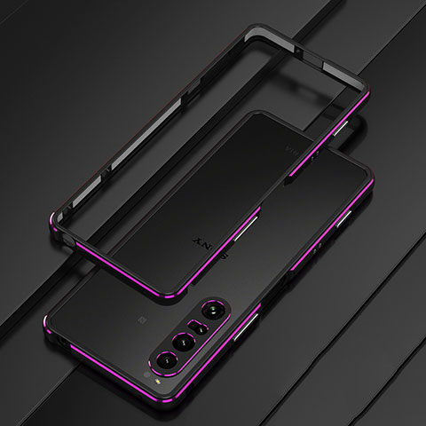Coque Bumper Luxe Aluminum Metal Etui pour Sony Xperia 1 IV SO-51C Violet