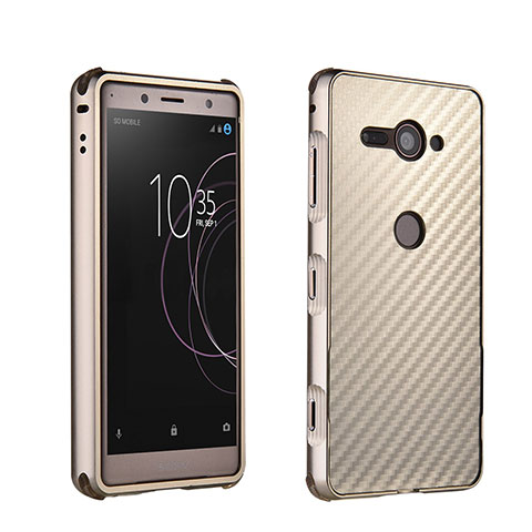 Coque Bumper Luxe Aluminum Metal Etui pour Sony Xperia XZ2 Compact Or